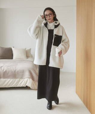 WEGO 【ユニセックス着用ITEM/SMLサイズ展開】ボアブルゾン オフホワイト