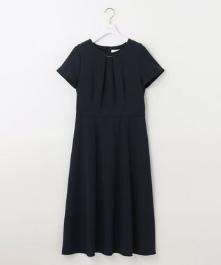 ANY SIS 【WEB・一部店舗限定】リネンライクポリエステル ワンピース ネイビー