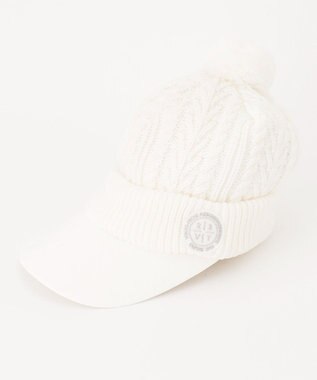 23区GOLF 【WOMEN】つば付きニット キャップ ホワイト系