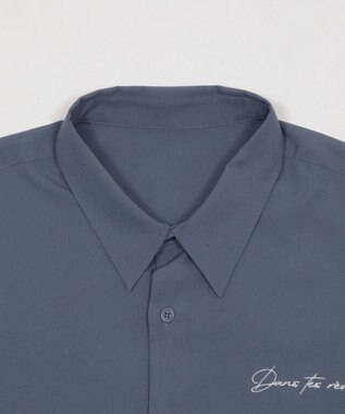 WEGO ワンポイントルーズシャツ（LS） ブルーその他