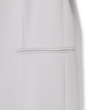 BEIGE， 【L-size】CINDY / ノーカラーロングジャケット Ice blue × White