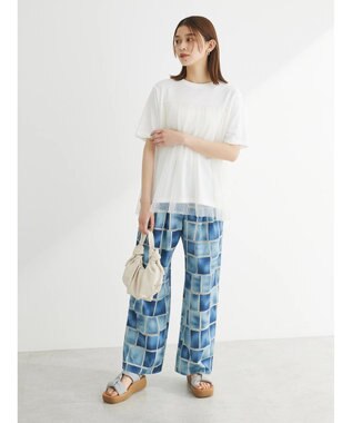 Green Parks イージー柄パンツI Blue