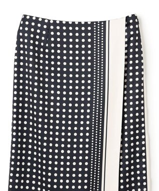 BEIGE， GADE / モノトーンドット柄ラップ風スカート Navy Mix