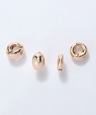 Phoebe 【金属アレルギー対応】オーバルフープスナップイヤリング　シャンパンゴールド シャンパンゴールド