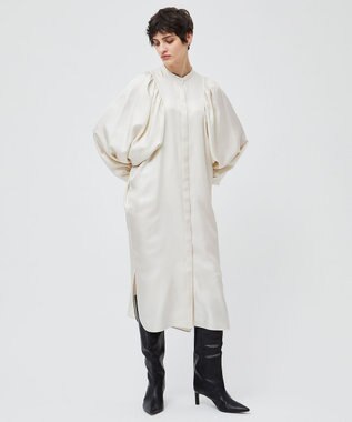 BEIGE， 【洗える】LISERONS / シルクパフワンピース Ecru