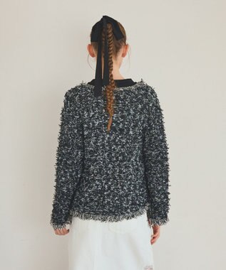 GRACE CONTINENTAL ツイーディーニットジャケット ブラック