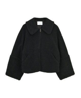 AMERICAN HOLIC 衿付きボアブルゾン Gray Beige