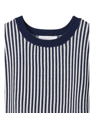 Green Parks ストライプドロストベスト Navy