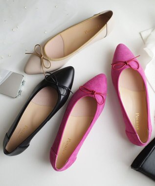 Pointer 日本製 本革大人女子のバレエシューズ ピンク(スエード)