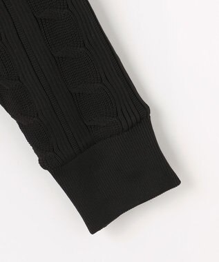 23区GOLF 【MEN】ケーブルジップアップカーディガン　防風裏地付き ブラック系