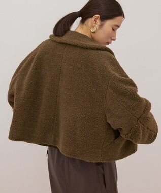 AMERICAN HOLIC 衿付きボアブルゾン Gray Beige