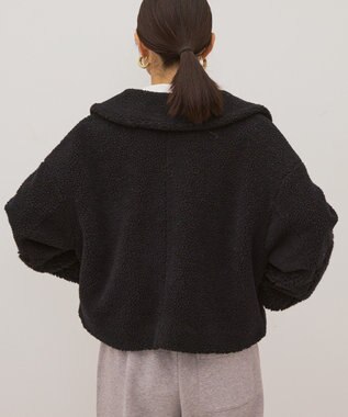 AMERICAN HOLIC 衿付きボアブルゾン Gray Beige