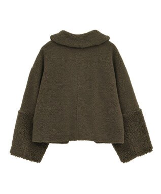 AMERICAN HOLIC 衿付きボアブルゾン Gray Beige