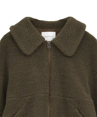 AMERICAN HOLIC 衿付きボアブルゾン Gray Beige