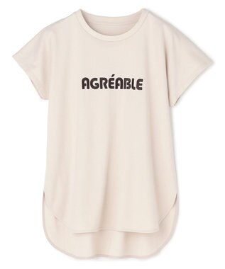 UNFILO BEAUTY FORM-T cotton ロゴ フレンチスリーブ Tシャツ グレージュ