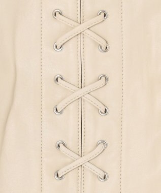 GRACE CONTINENTAL レースアップライダースジャケット ベージュ