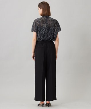 ICB L 【新色追加・UVケア・接触冷感・速乾・防シワ・洗える】 FluidBackSatin  ワイドパンツ ブラック系