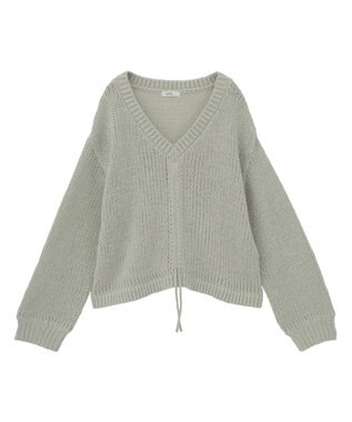 earth music&ecology フロントシャーリングニットプルオーバー ミント