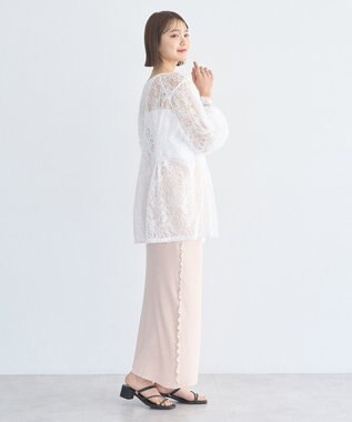 earth music&ecology サイドメローリブニットスカート Light Pink