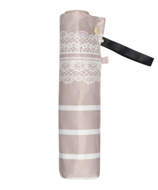 MOONBAT 【雨傘】ランバン　オン　ブルー (LANVIN en Bleu) ボーダー レース 折りたたみ傘 ベージュ