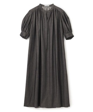 BEIGE， POMEGRANATE / ギャザーワンピース Chambray Black