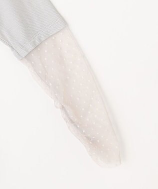 ANY 袖ドットチュールコンビインナー ライトグレー