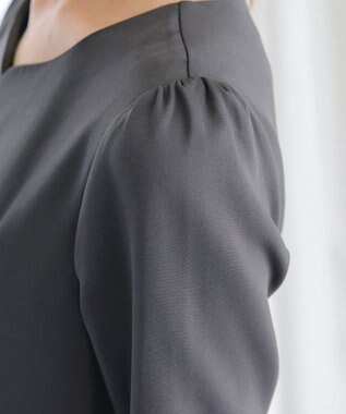 Tiaclasse L フロッキードッキングワンピース チャコールグレー×グレーチェック