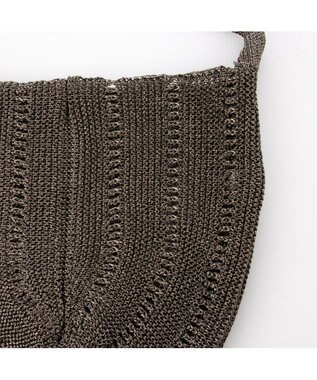 UNBILLION カシュカシュ cachecache / ラメ糸ラウンドセミショルダー ダークシルバー