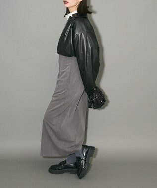 Green Parks フェイクレザーショートブルゾン Black