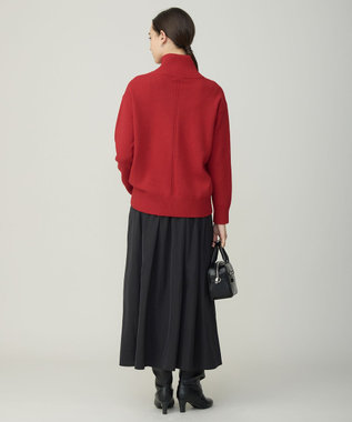 ICB L 【新色追加】ソフトカシミヤミックス ニットトラックジャケット ディープレッド