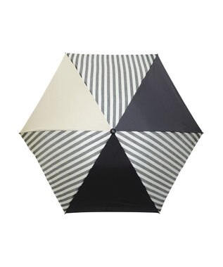 +RING UNISEX プラスリング 簡単開閉式折傘55cm BLK-STP T1383 黒