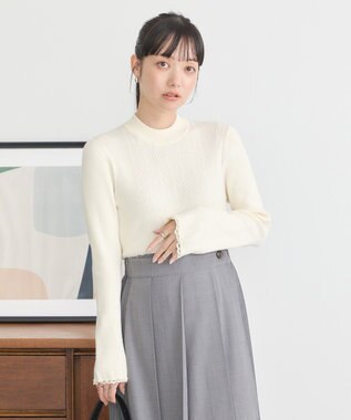 earth music&ecology ナローケーブルプルオーバー Ivory