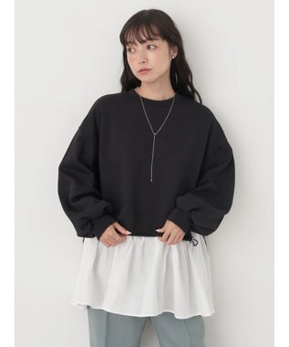 earth music&ecology ダンボールレイヤードチュニック Black