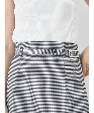 earth music&ecology チェックミニスカート Black