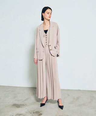 GRACE CONTINENTAL トリアセプリーツパンツ ベージュ