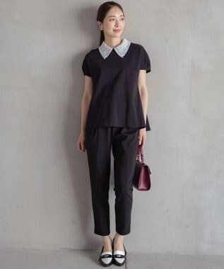 組曲 S 【ご好評につき追加生産！】ジョーゼットジャージースタイルアップ パンツ ブラック系