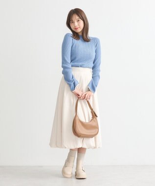 earth music&ecology ナローケーブルプルオーバー Blue