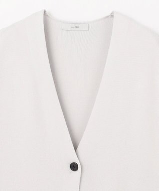 ANY L ロングニットジレ オイスター