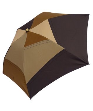 +RING 【限定/日本製】レディース向け パッチワーク プラスリング 折傘50cm BRN SR322