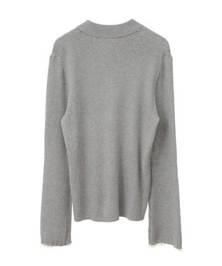 earth music&ecology ナローケーブルプルオーバー Gray Mixture