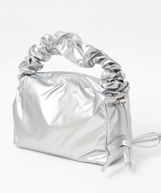 WEGO 【マルチWAY】ドロストギャザーショルダーバッグ シルバー