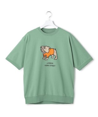 J.PRESS YORK STREET 【UNISEX】ブルドックプリント クルーネック Tシャツ