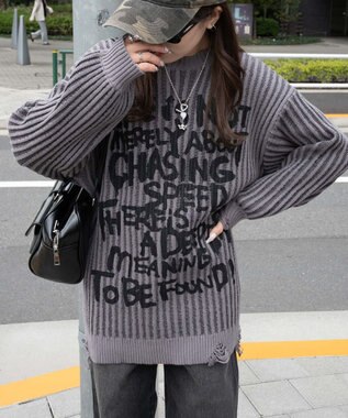 WEGO クラッシュリブBIGニットプルオーバー スミクロ