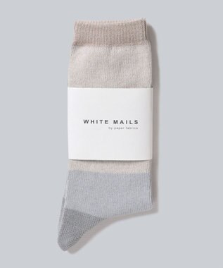 WHITE MAILS 【UNISEX】PAPER COLOR BLOCK SOCKS ソックス ライトグレー