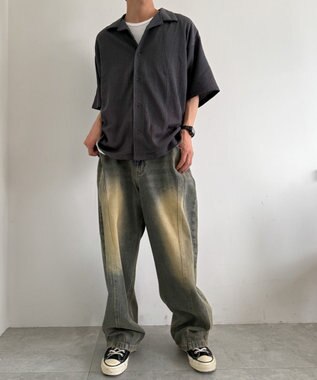 WEGO アンサンブルサッカーシャツ(SS) ブラック中濃色