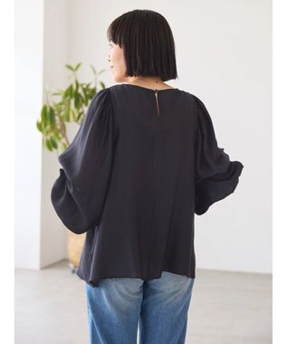 AMERICAN HOLIC 袖ボリュームシアーブラウス Black