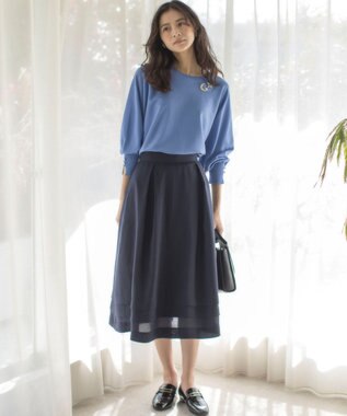 組曲 S フラワーメタルドルマン ニット ブルー系