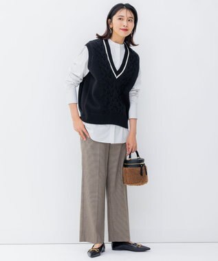 23区 【洗える】CANCLINI バンドカラー シャツ ライトグレー系