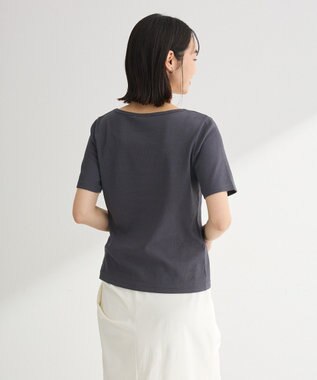 Green Parks 【適ON】５分袖リブプルオーバー Charcoal Gray