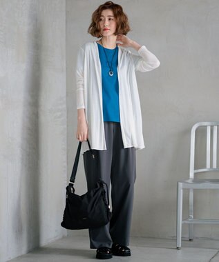 23区 L 【洗える】ALBINIコーコラン シャツテール Tシャツ ブルー系